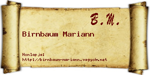 Birnbaum Mariann névjegykártya