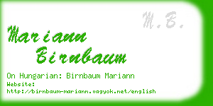 mariann birnbaum business card